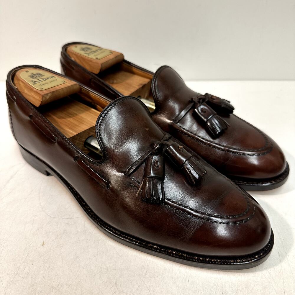 FULLY RESOLED Alden x Brooks Brothers 771 Brown Calfskin Tassel Loafer USA 9.5 C - Picture 2 of 12